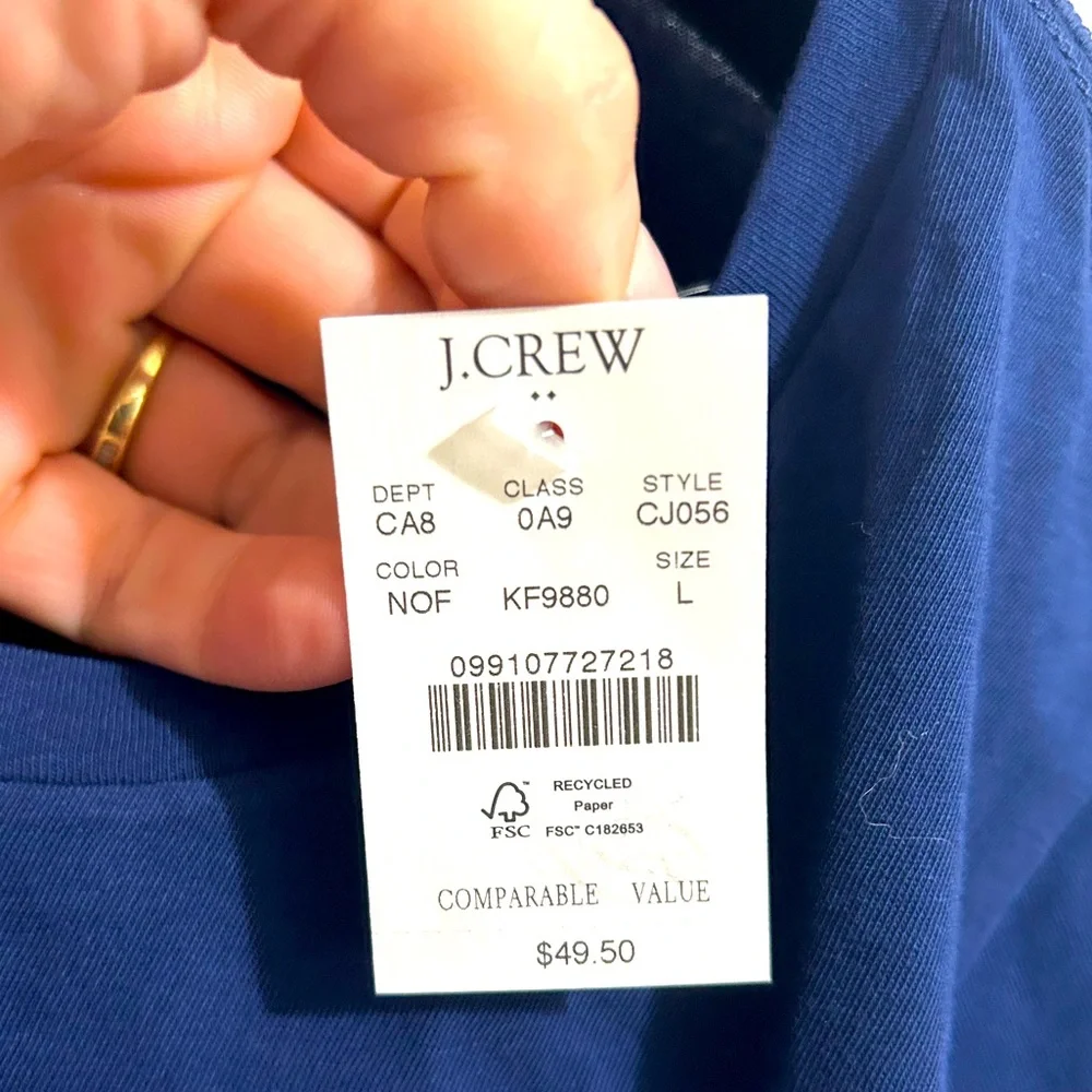 Women’s J. Crew Blue T-Shirt with American Flag Design - Picture 2 of 5